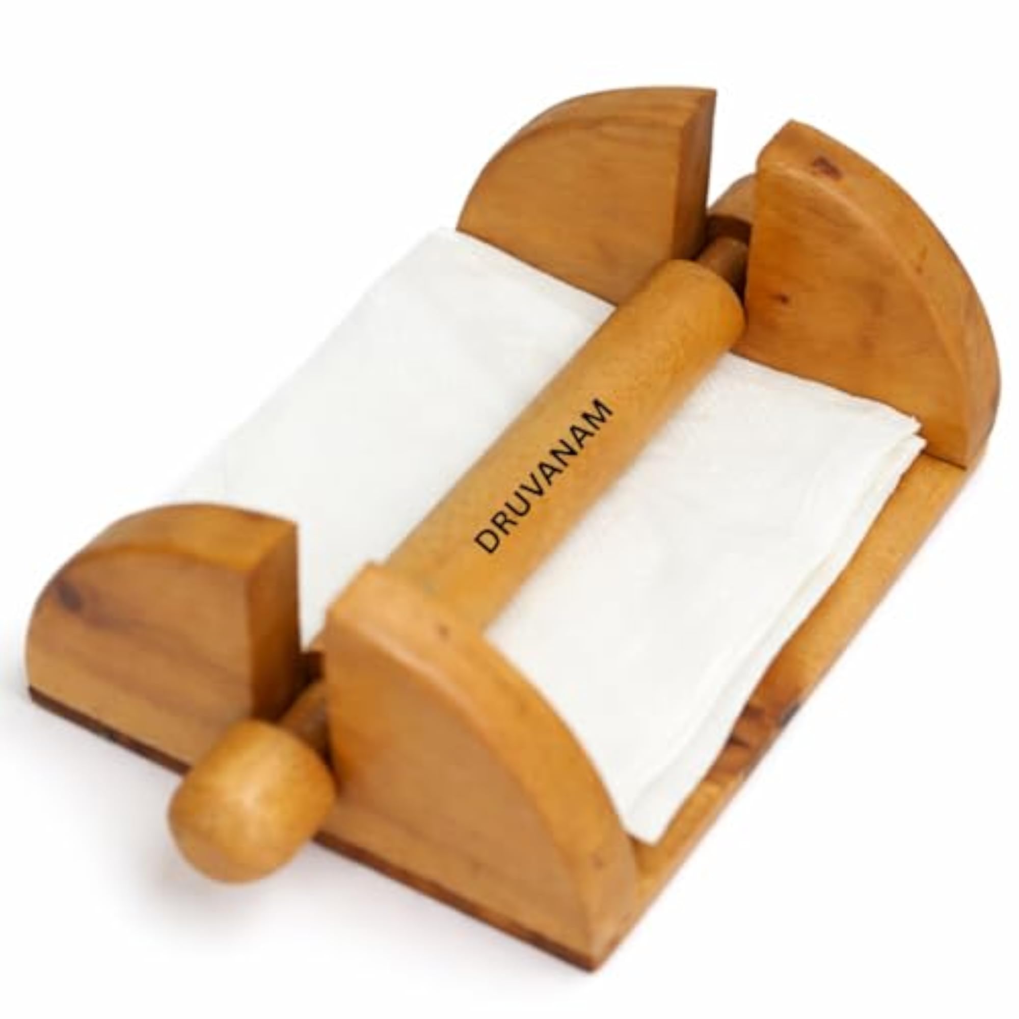 Mahogany Wood Tissue Paper Holder with Weight